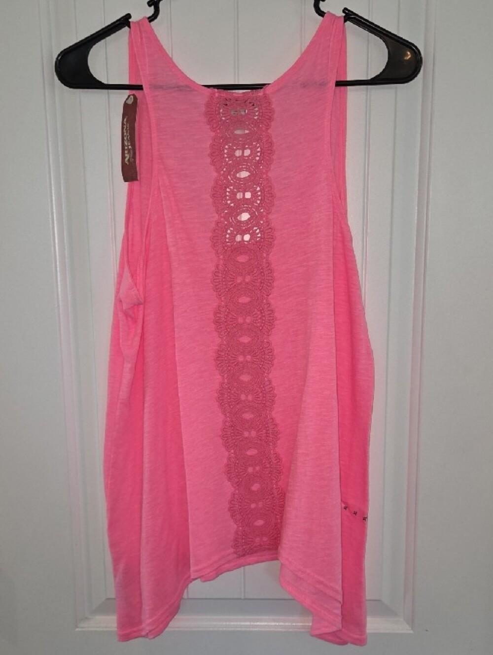 Arizona Jean Company Neon Pink Crochet-Back Flow Tank - Picture 4 of 4